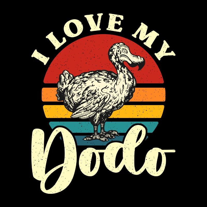 Dodo Bird J’aime mes Dodo Retro Flightless Animals