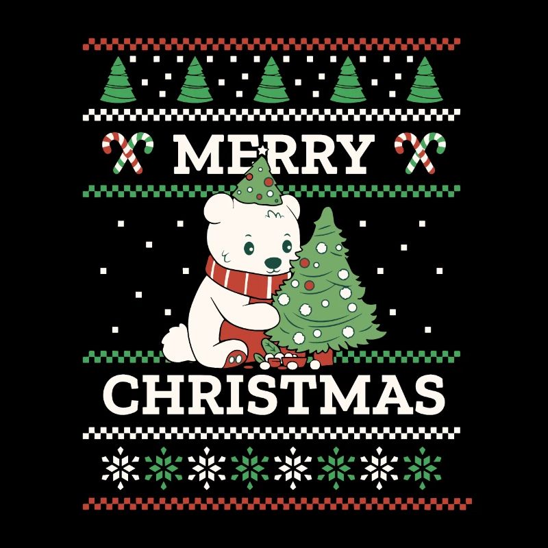 Pull de Noël moche Ours polaire mignon
