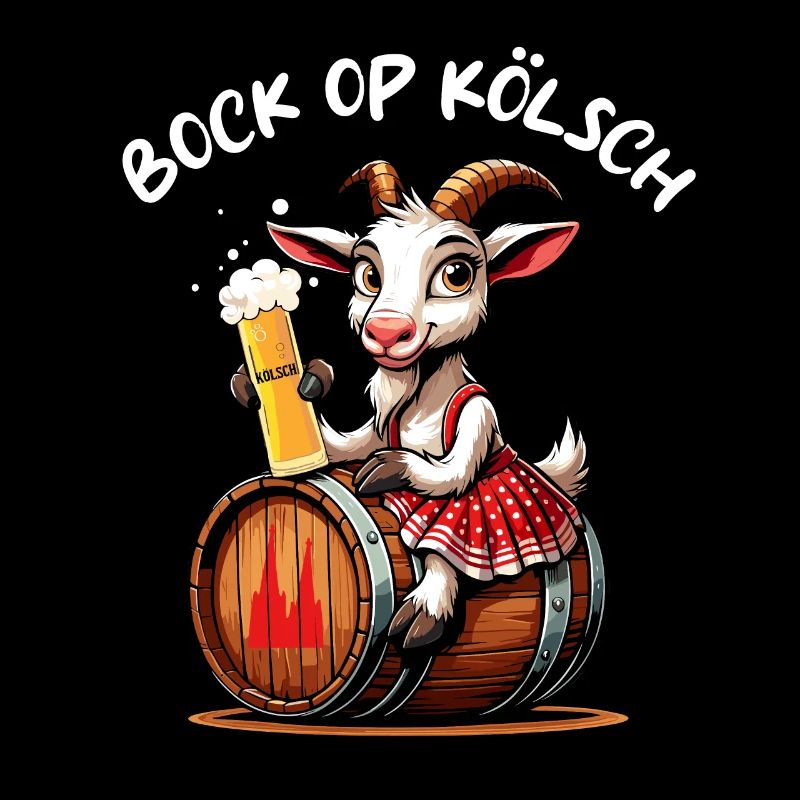 Ziege hat Bock op Kölsch Köln Köbes Karneval Alaaf
