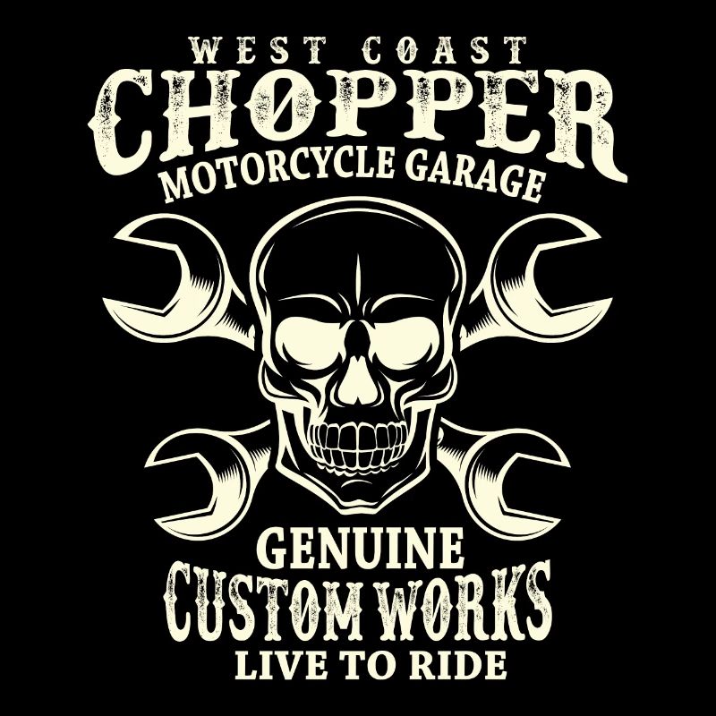 Crâne Biker Dire West Coast Chopper