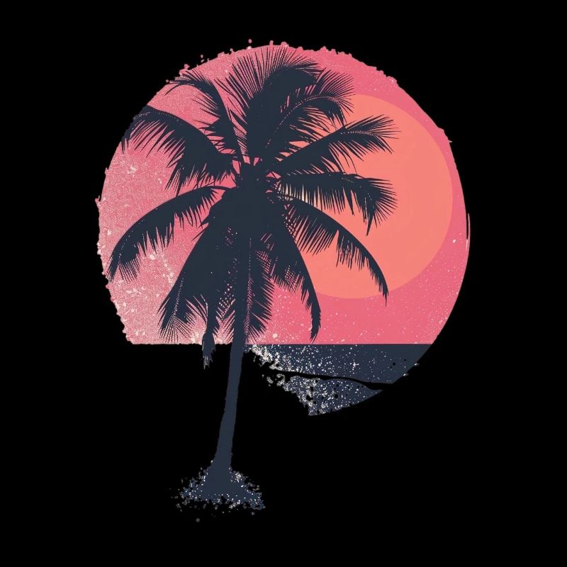 Sunny Palm Trees Sunset