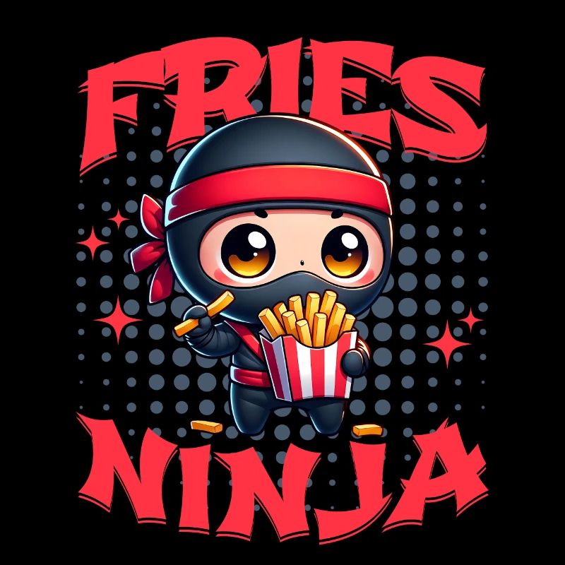 Frites Ninja Frites Ninja Restauration rapide Mignon Kawaii