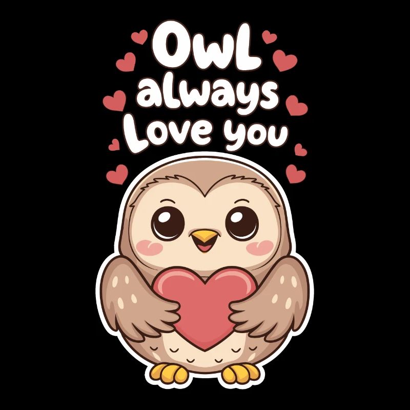Eule liebt dich immer süße Eule mit Herz