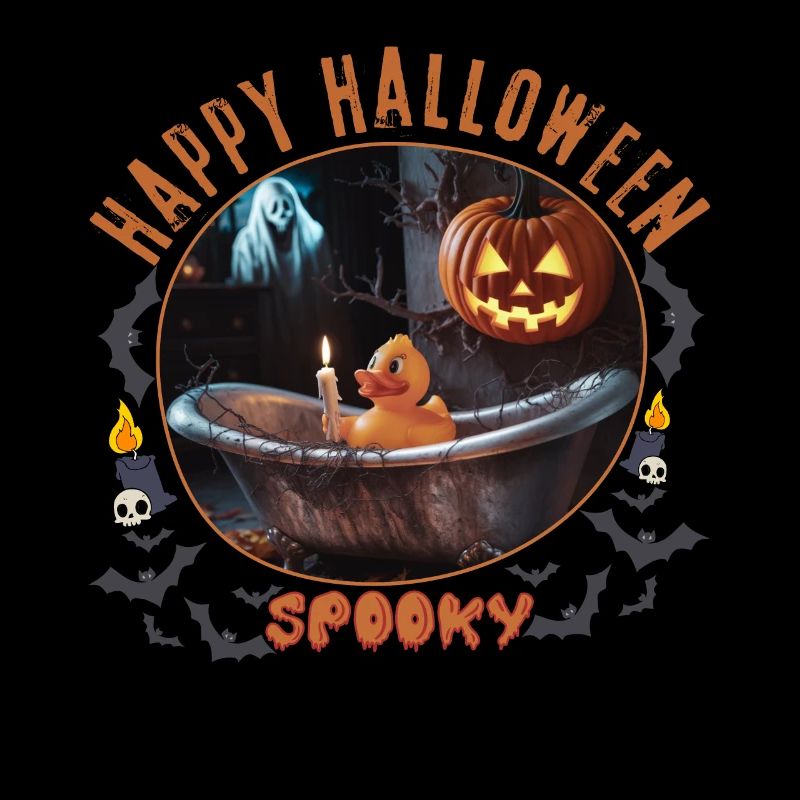 Spooky Halloween Bath Scene