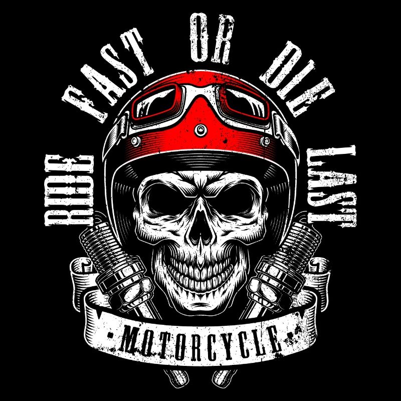 Fahre schnell oder stirb Skull Moto Art