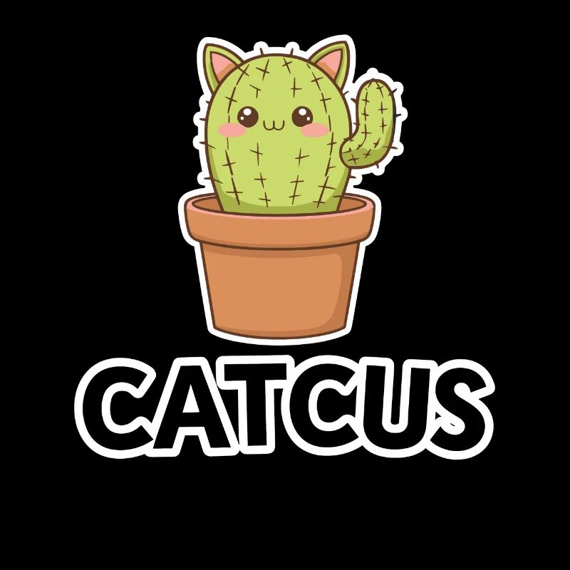 Catcus Cactus Chat Mignon Cat Jeu De Mot Drôle