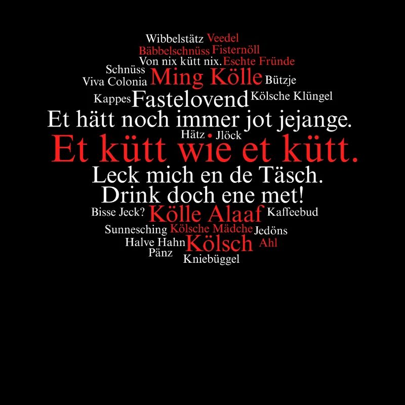 Cologne Kölsch Word Cloud Cologne Carnival Alaaf Kölle