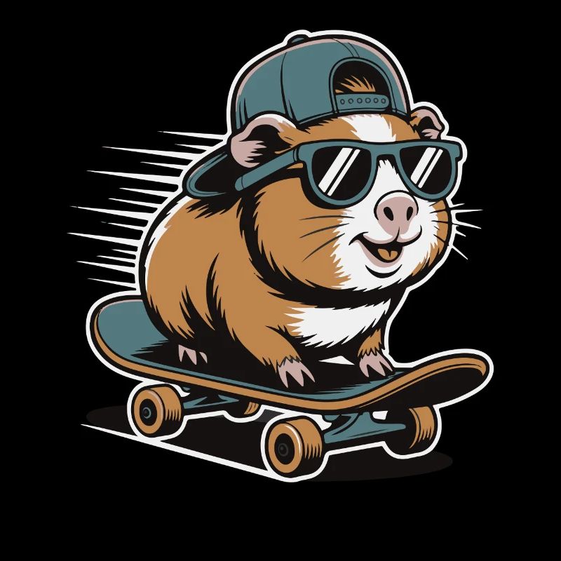 Hamster auf Skateboard