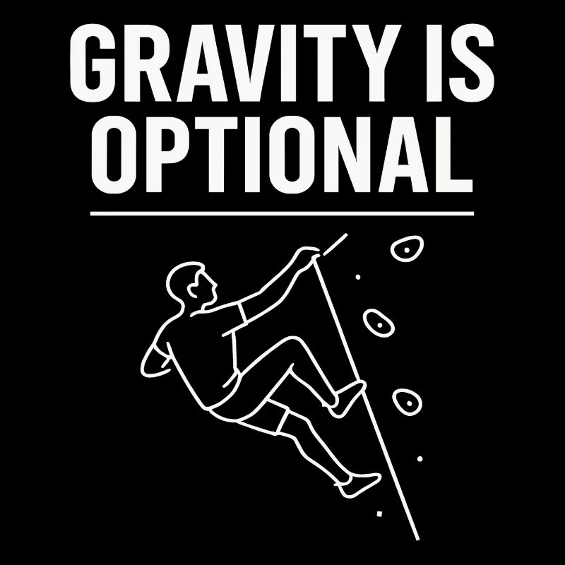 Gravity is optional climbing statement