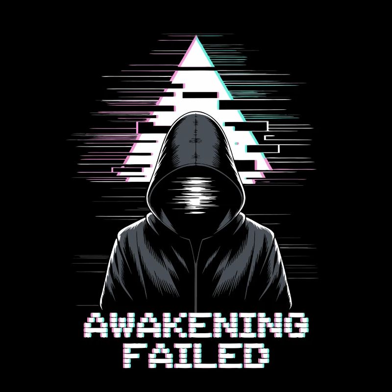 Glitch hacker with "Awakening Failed" look