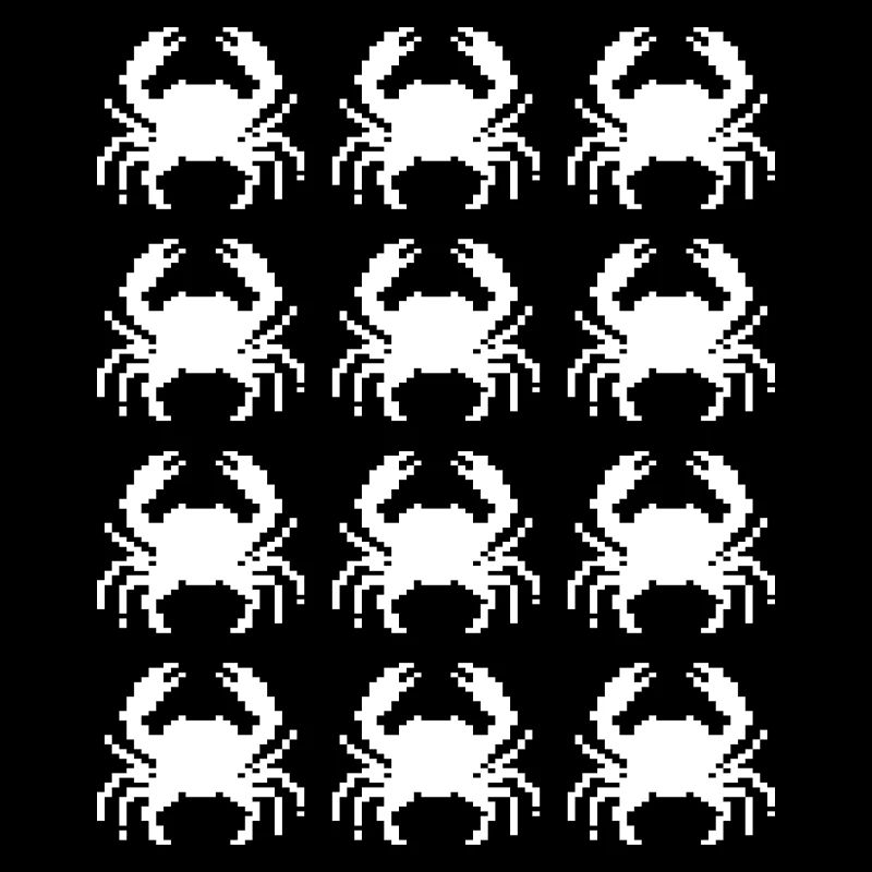 Crab Pixel Pattern Repeat