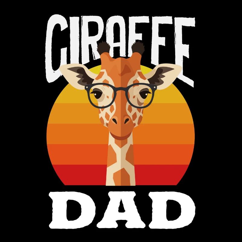 Coole Giraffe Papa Brille Retro