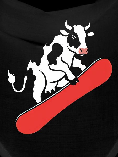 Vache sur skateboard