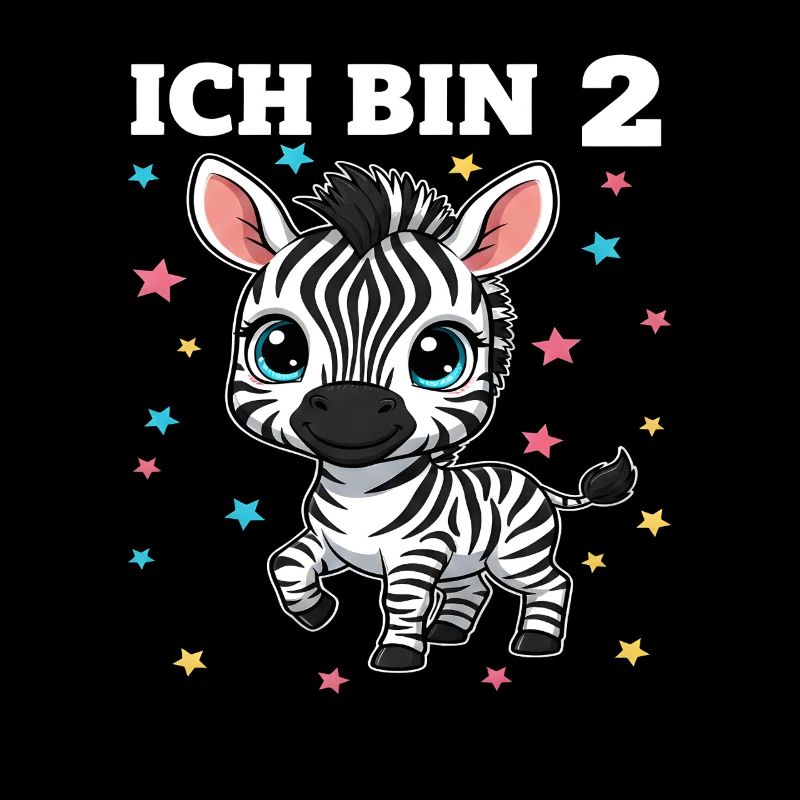 Ich bin 2 - Süßes Zebra zum 2. Geburtstag