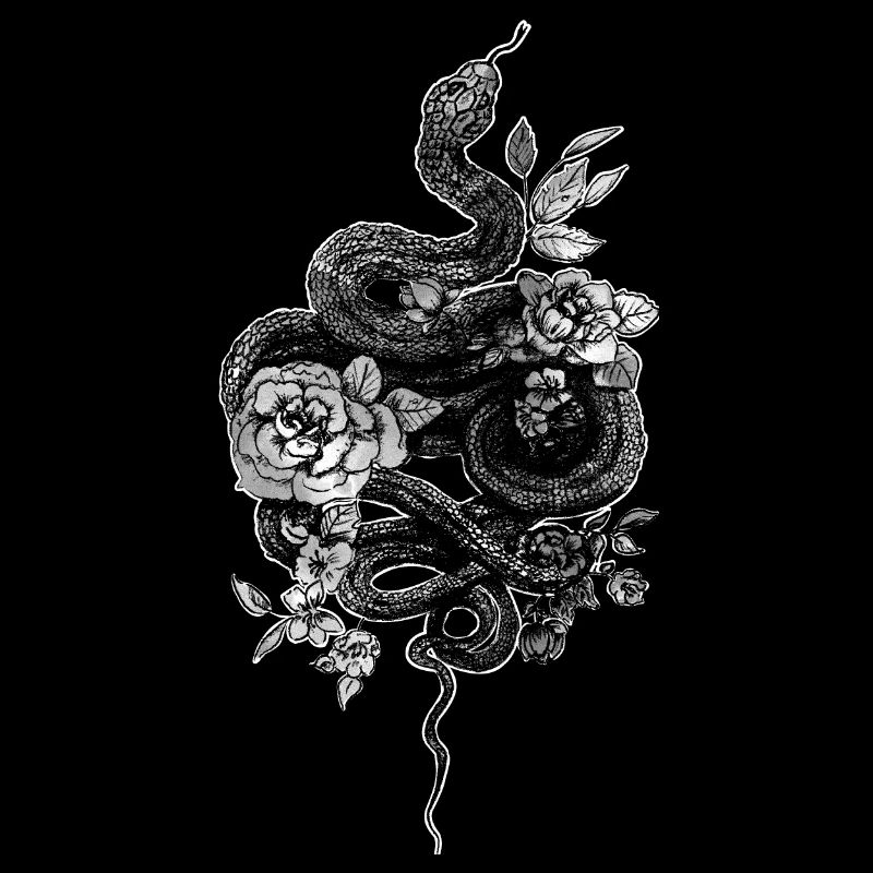 Snake - Ball Python - Retro Tattoo Look