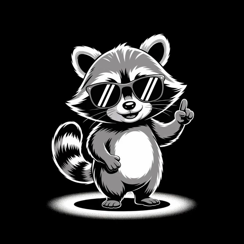 Waschbär mit Sonnenbrille