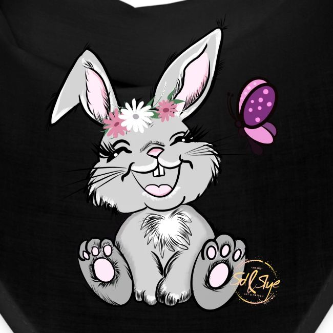 Süßer Hase mit Schmetterling