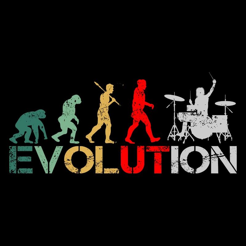 Drummer Schlagzeuger Evolution Retro