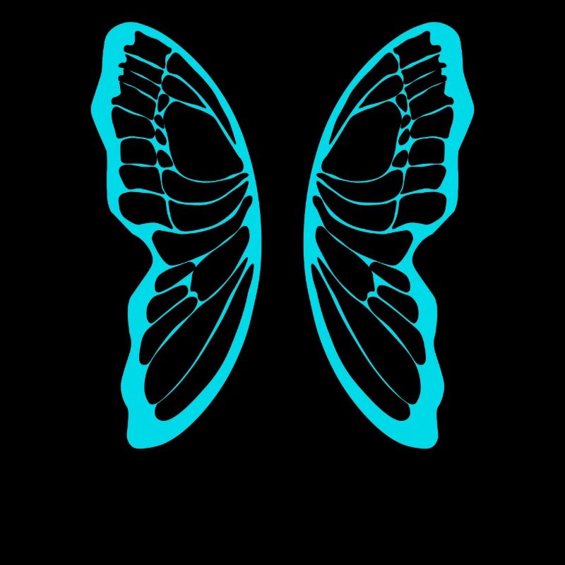 Turquoise butterfly wing pattern on black