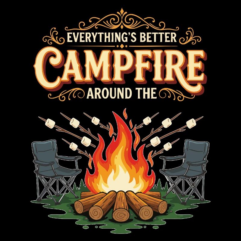 Campfire Marshmallow Everything Better Camping