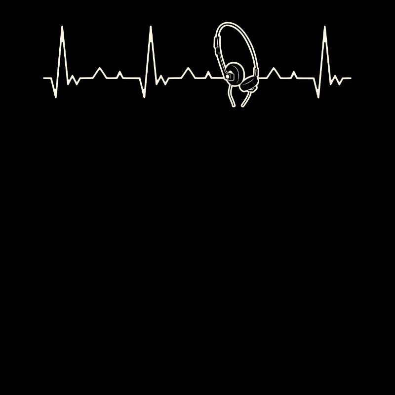 Kopfhörer Retro. Herz. Liebe. Ekg. Impuls.