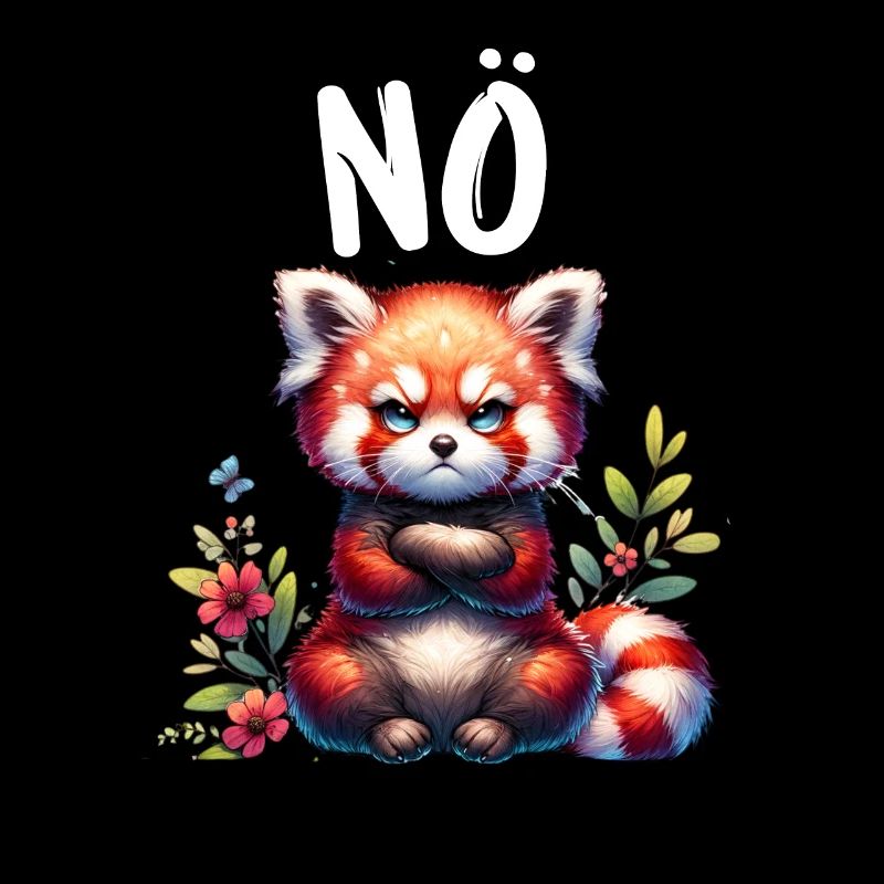 Red Panda Funny Saying Nope Fire Fox