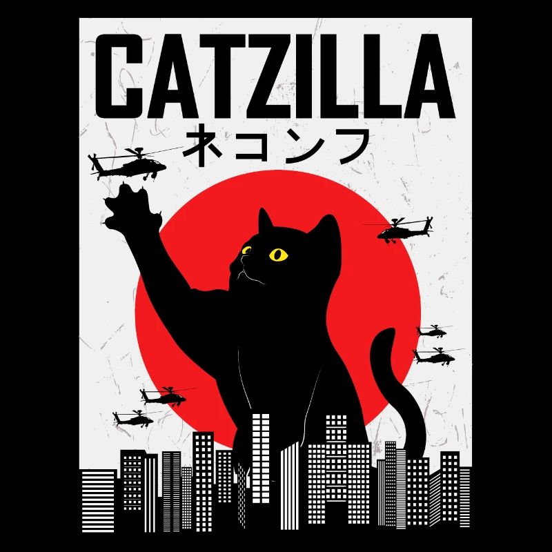 CATZILLA Katze Cat Kitty Japan Vintage Geschenk