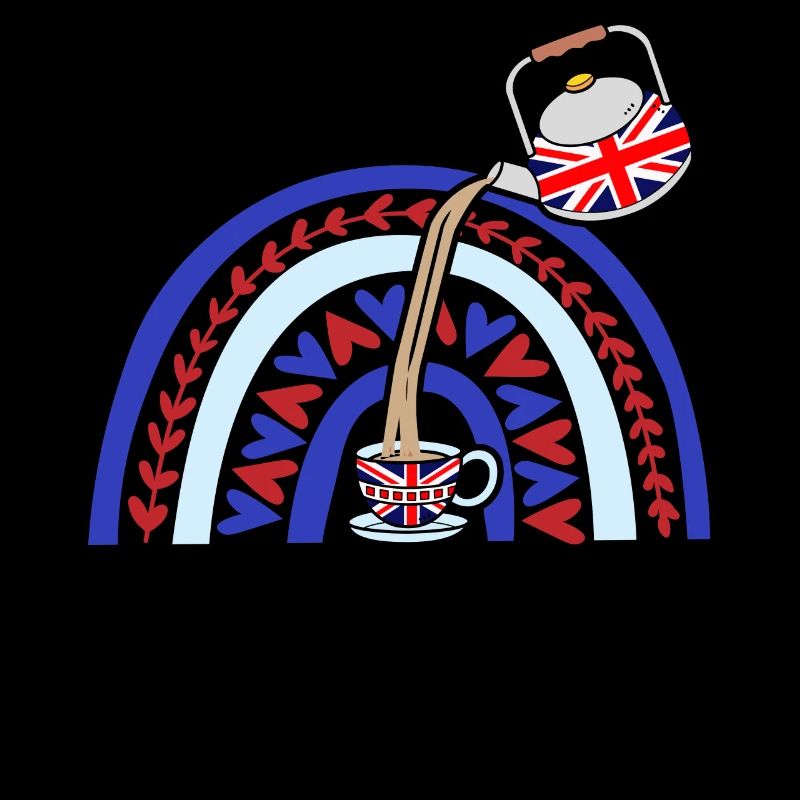 Drapeau Union Jack avec tasse de thé