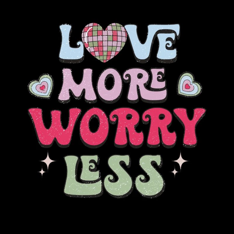 Love More Worry Less Retro Valentines