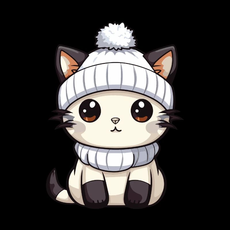 Katze Winter Comic Niedlich