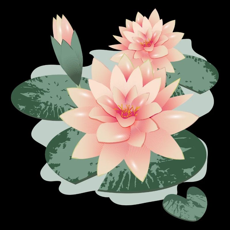 Fleurs de nénuphars avec bourgeon dans l’étang de nénuphars