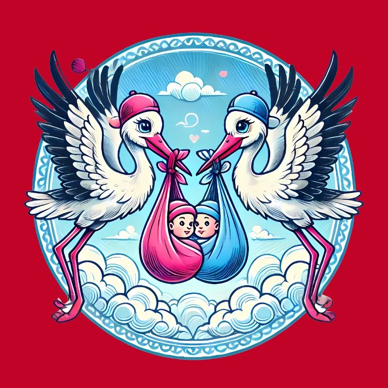Rosa oder Blauer Storch Baby Bundle Design