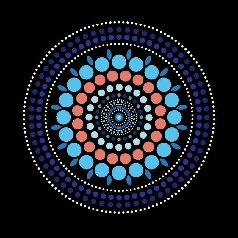Blue Gradient Dot Mandala