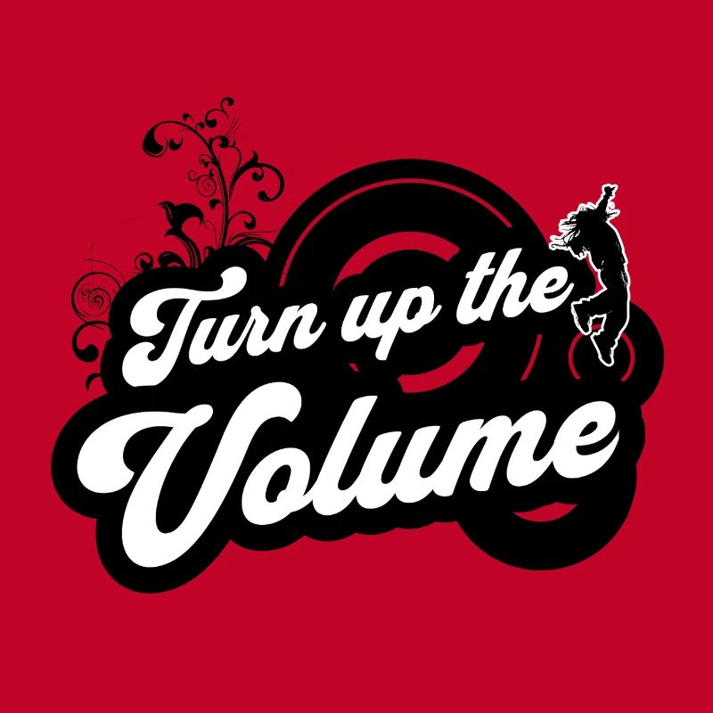 Volume Up — Schwarzes Retro-Skript