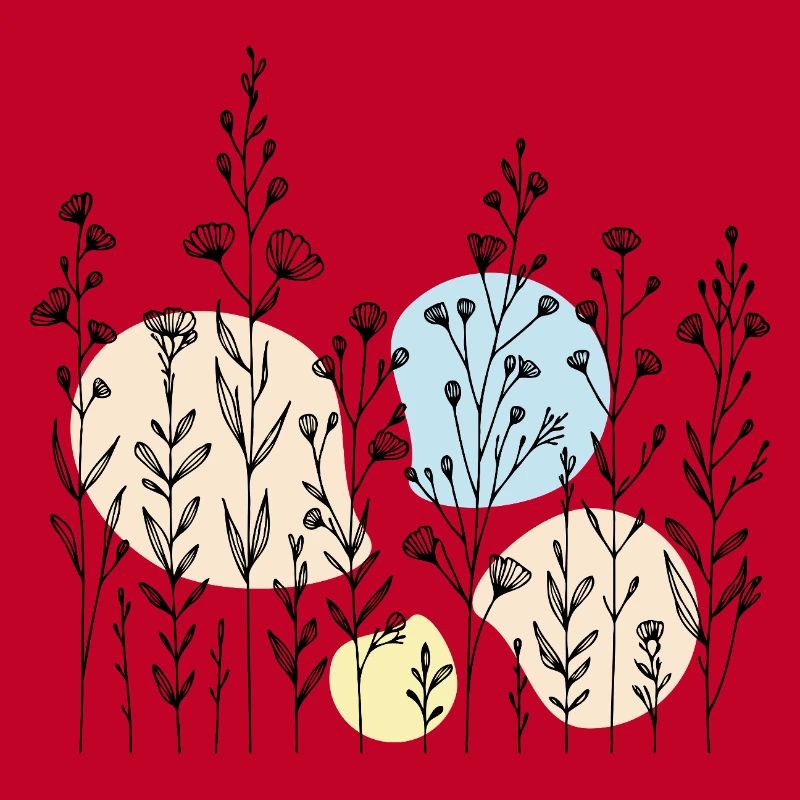 Delicate Botanical Pattern in Soft Tones