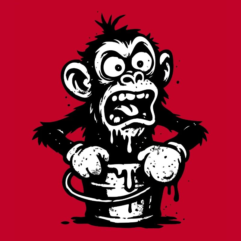 Affe im Eimer | Schockierter Affe mit Tropf-Design