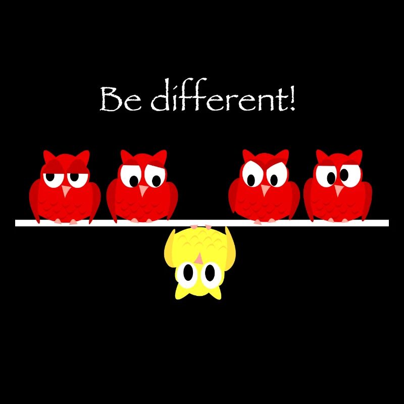 Be different - think different mit kleinen Eulen