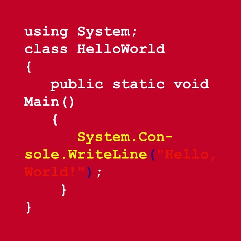 Hello World C # Sharp developer program gift