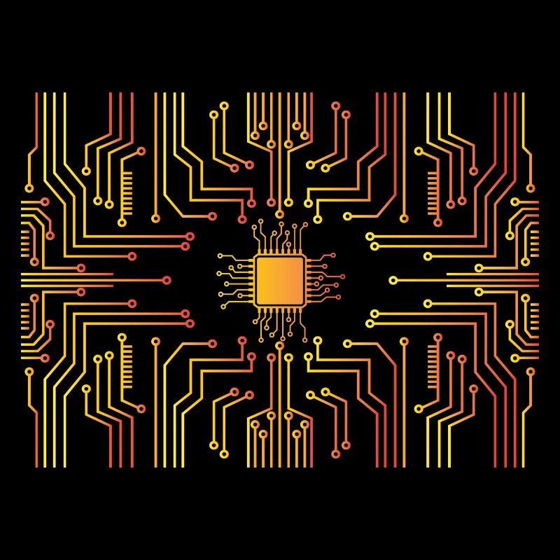 Circuit board core CPU heart pc coder geek