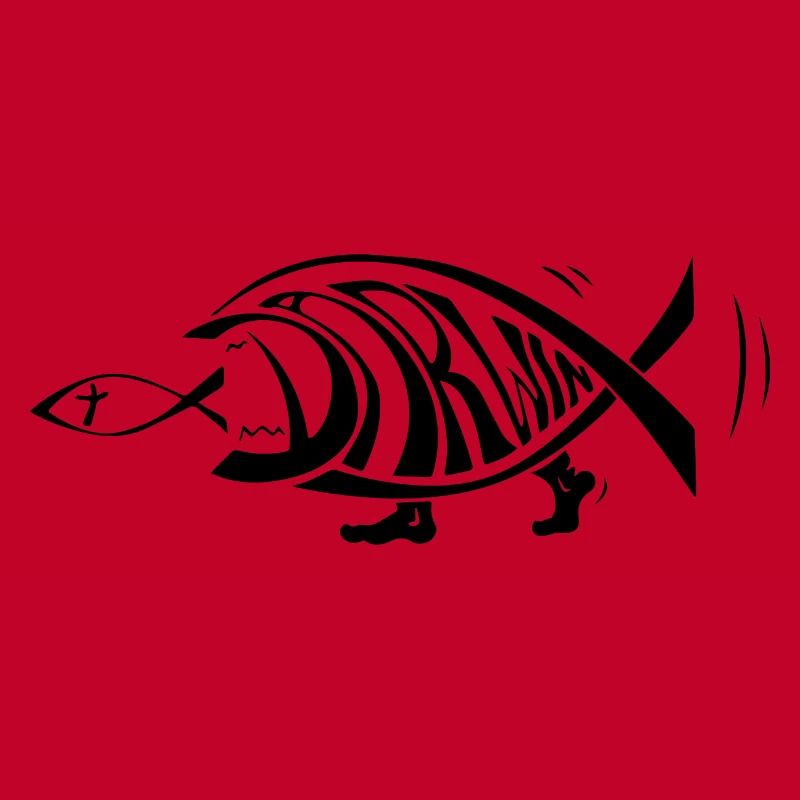 Darwin Fish Eating Jesus Fish Funny Evolution