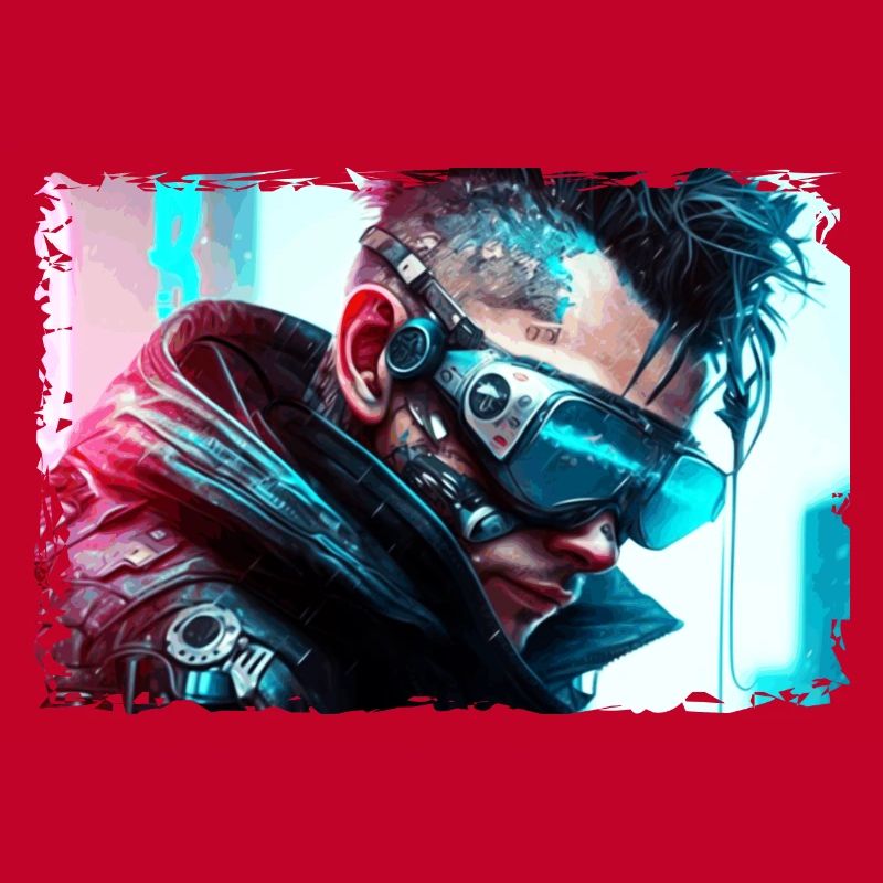 Cyber Soldat oder Punk in Neon Sci-Fi Manier