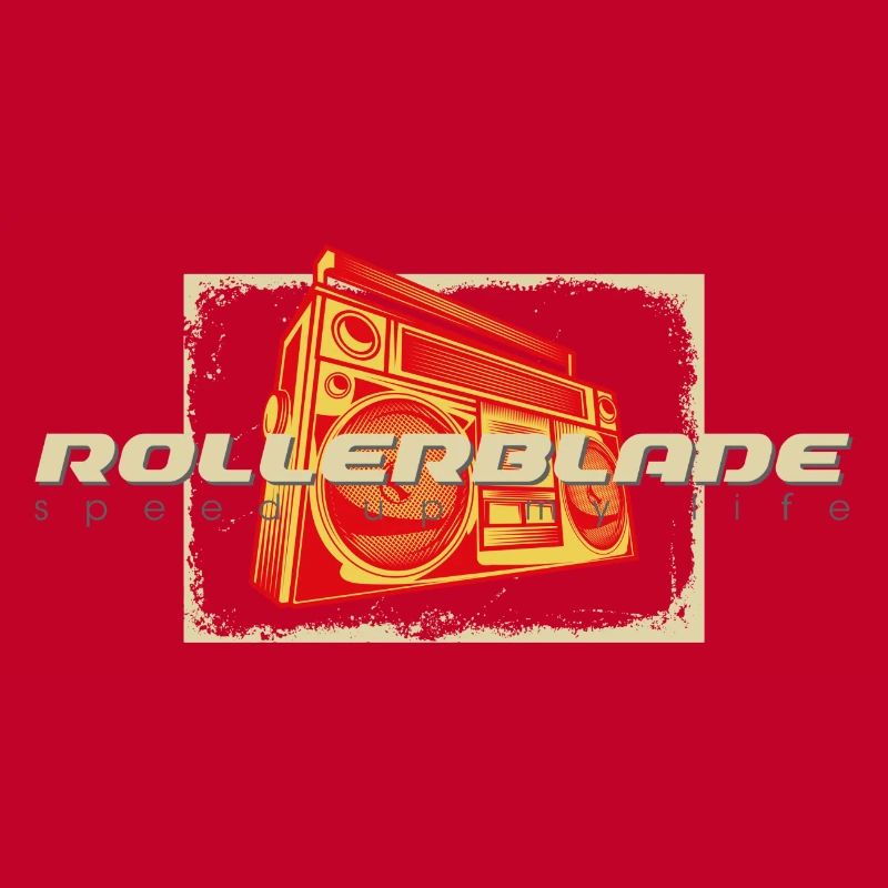 80s ghettoblaster rollerblader