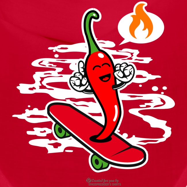 Chili Pepper Chillig auf Skateboard
