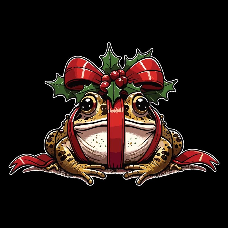 Crapaud, grenouille crapaud de Noël drôle
