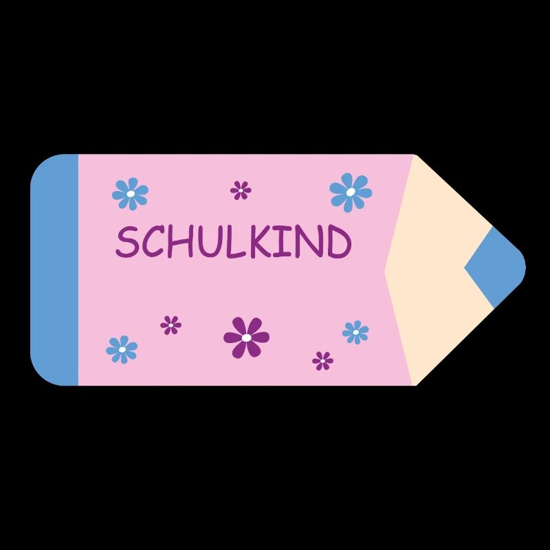 Buntstift rosa hellblau kleine Blumen - Schulkind