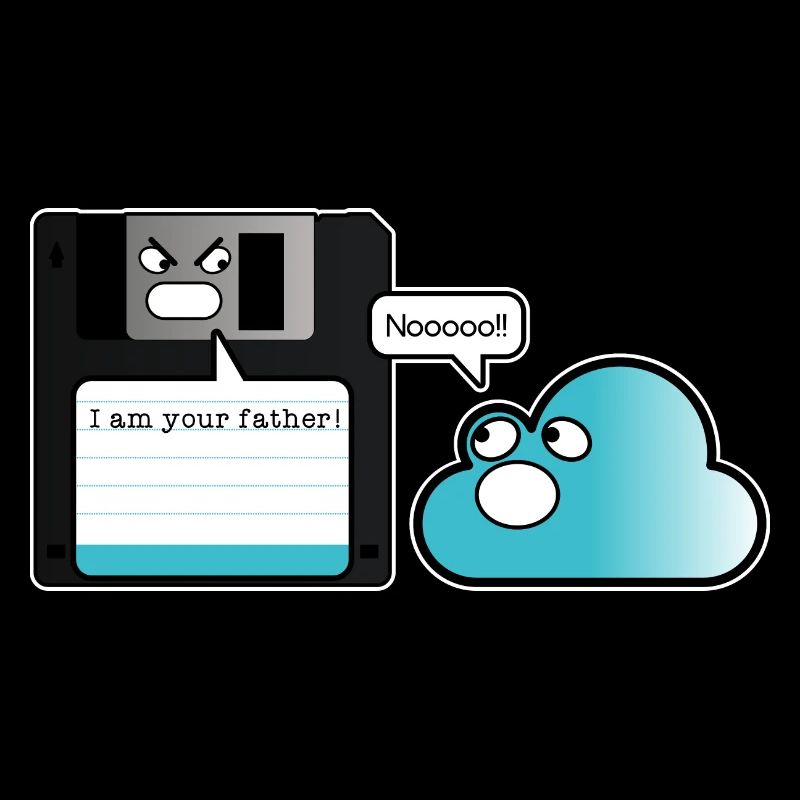 Diskette Cloud Speicher Vater Computer Witz