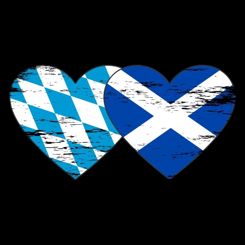Bavière, Ecosse, drapeau, coeur utilisé