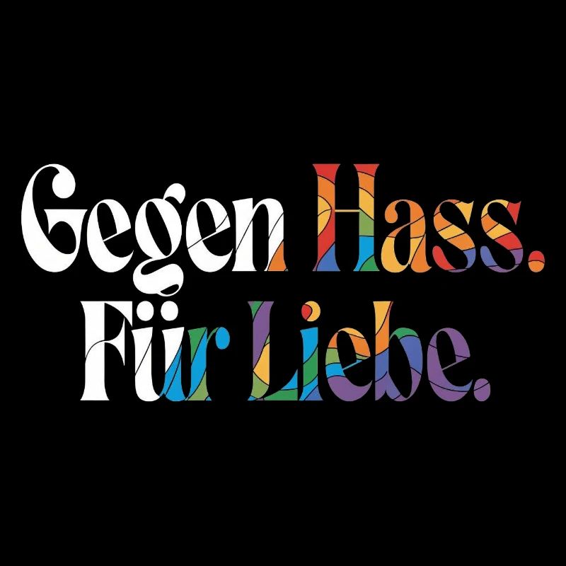 Liebe statt Hass Spruch Positivity Statement