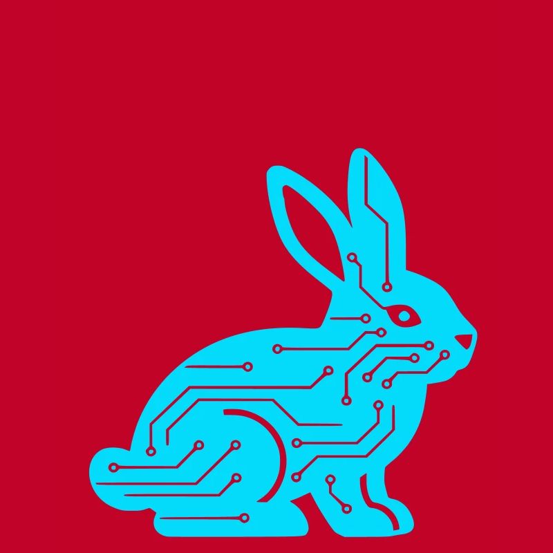 Cyber Rabbit Circuit Board Tech Vector