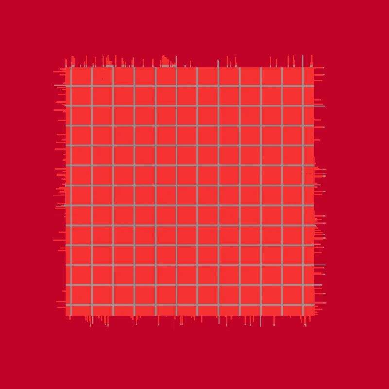 red square shape crossed checkered pattern